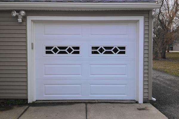 9x7 Overhead Garage Door w-Waterton Decorative Inserts